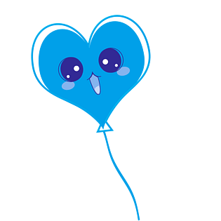 手绘可爱的爱心气球