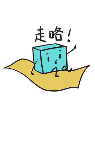 表情走咯蓝色小方格插画