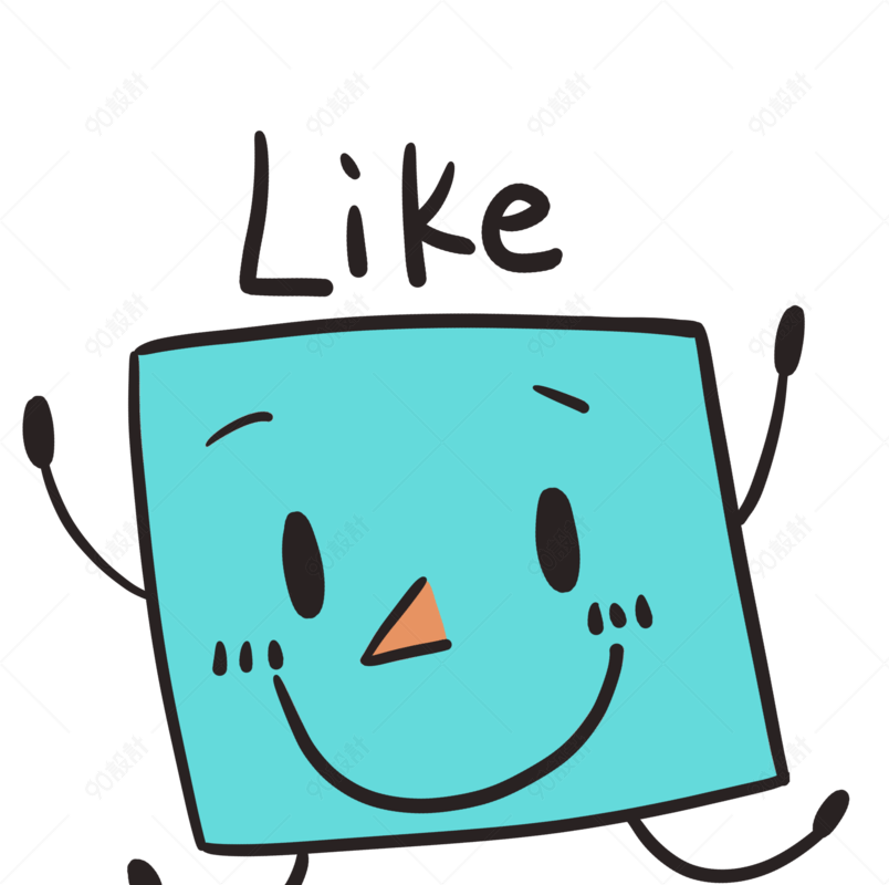 表情like蓝色小方格插画
