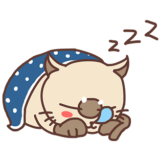 表情睡觉猫咪插画