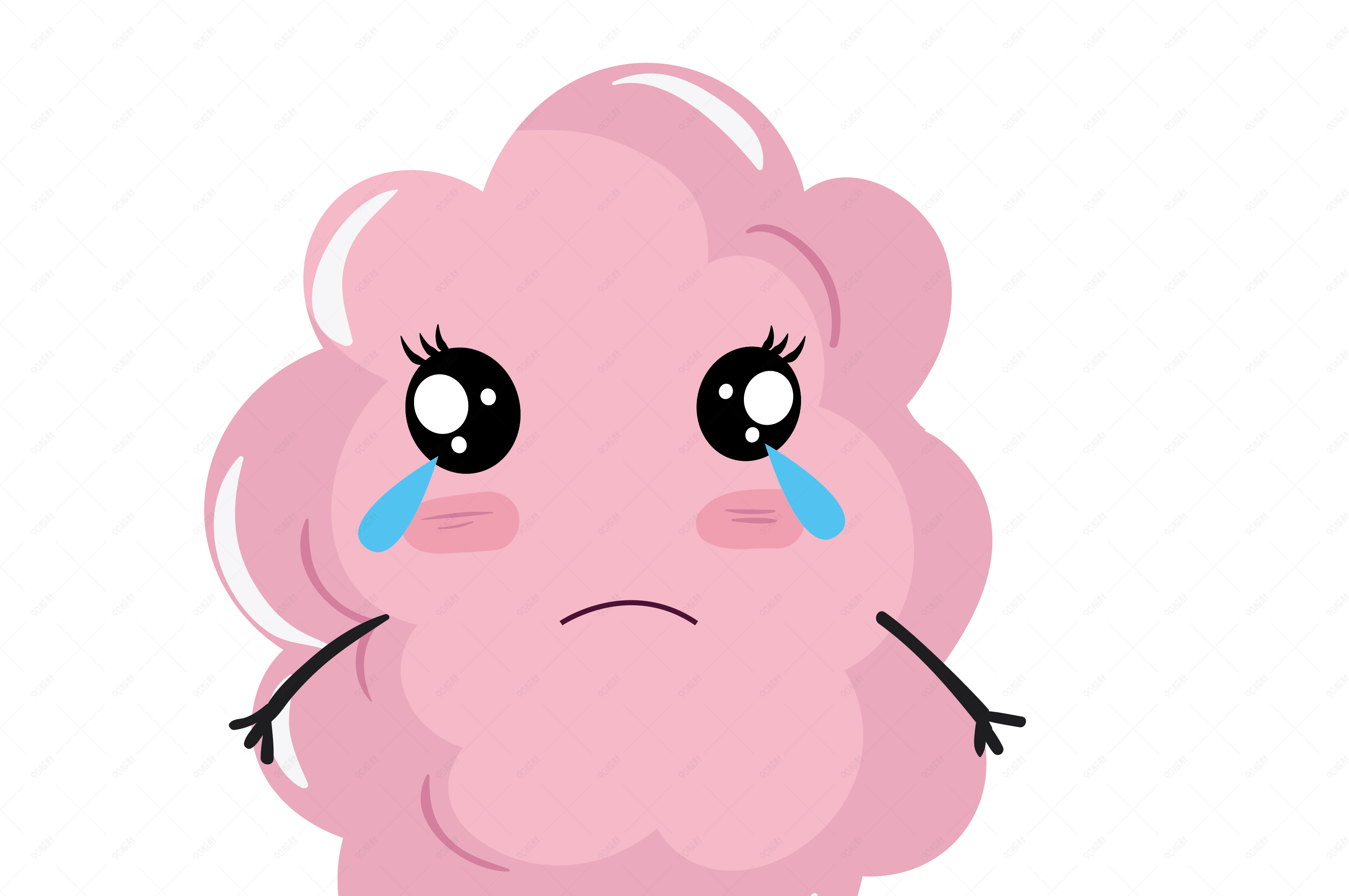 哭啼的棉花糖表情包