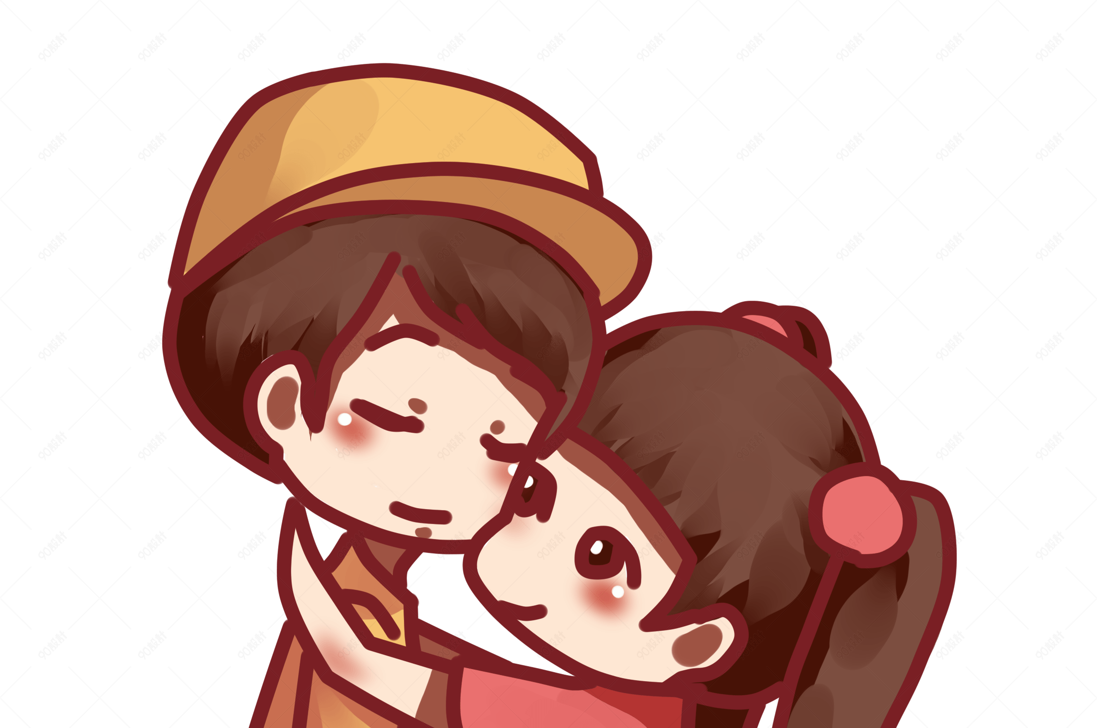 情人节情侣脸贴脸抱抱身高差