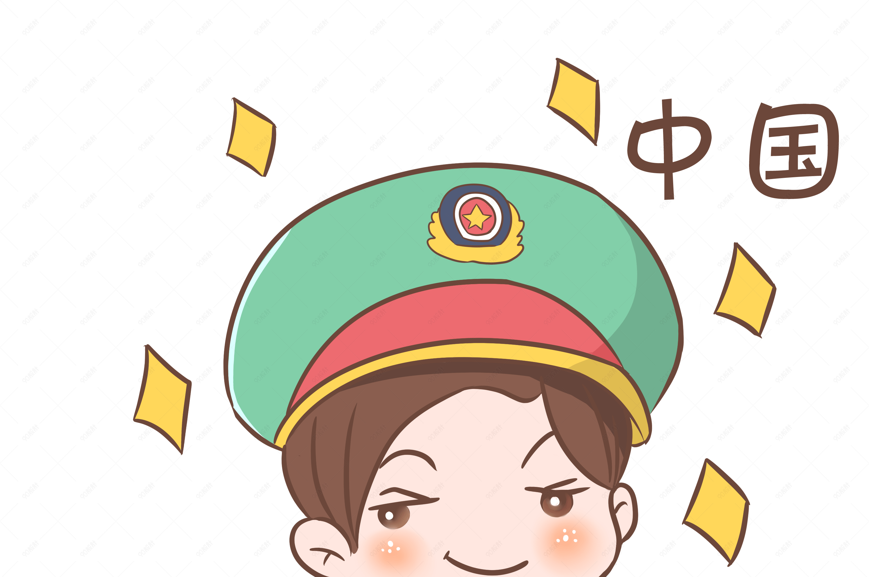 表情好样的军人插画