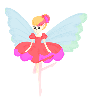 夏季可爱粉色飞翔的小精灵