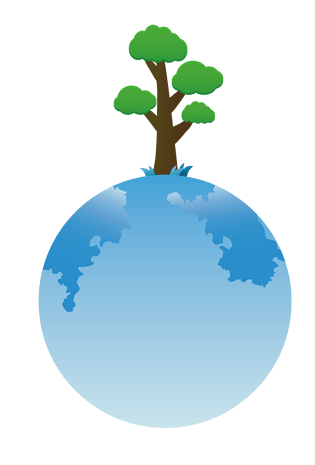 地球与树木环保主题插画