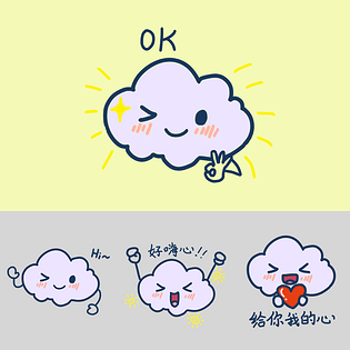 云朵表情图片大全