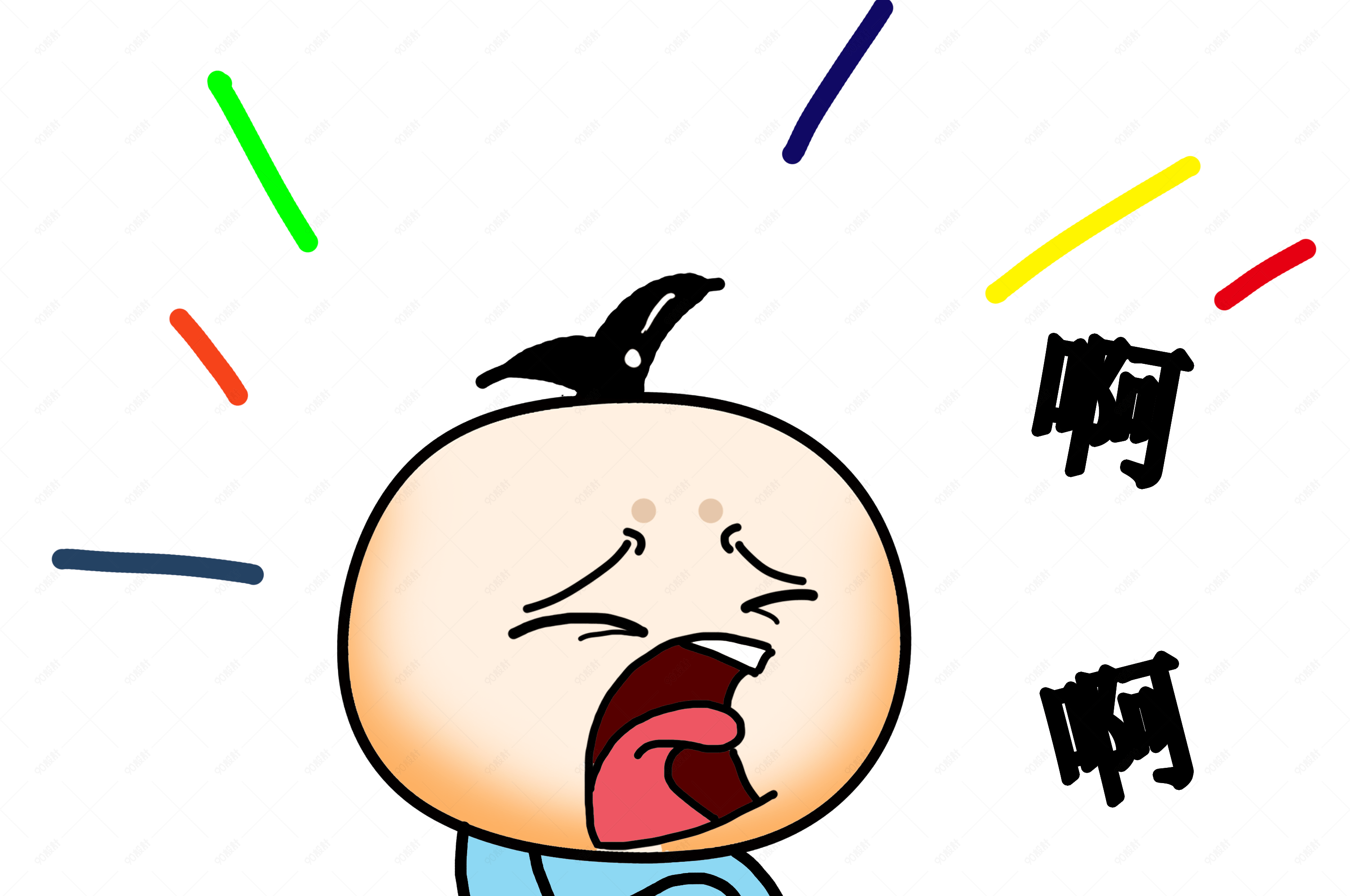 表情啊啊卡通足球插画