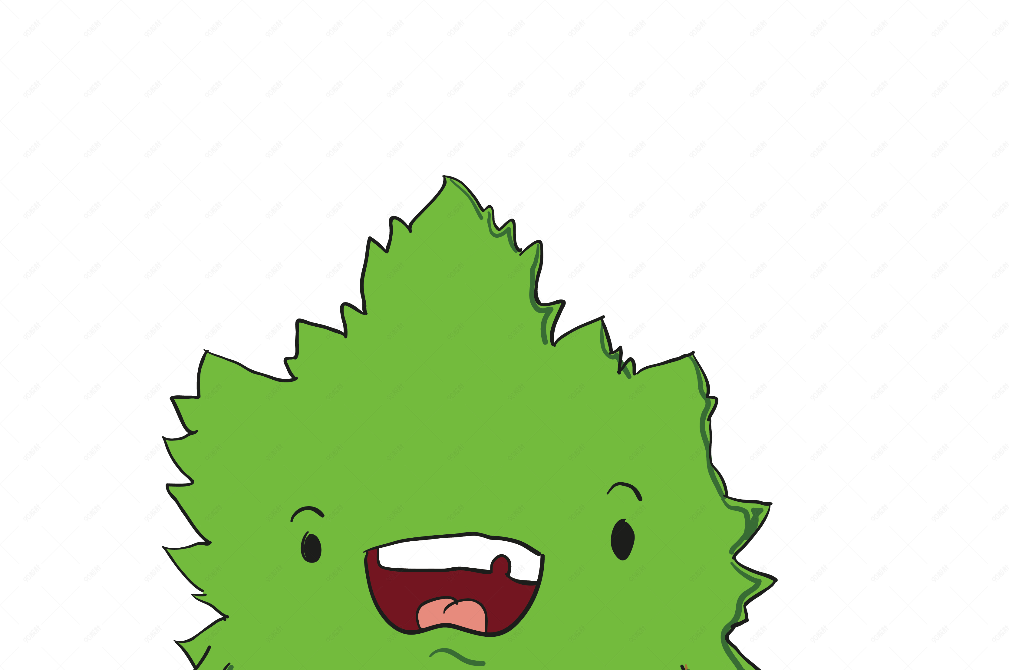 手绘卡通的树叶小人矢量免抠图