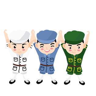 卡通军人装饰素材pngpsd2000*2000矢量建党节设计素材pngpsd2000*2000