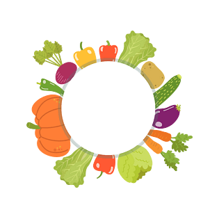 夏天夏季暑期暑假蔬菜边框环形