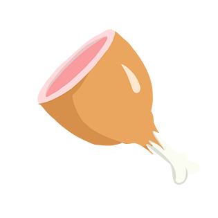 卡通美食鸡腿冰激凌插画