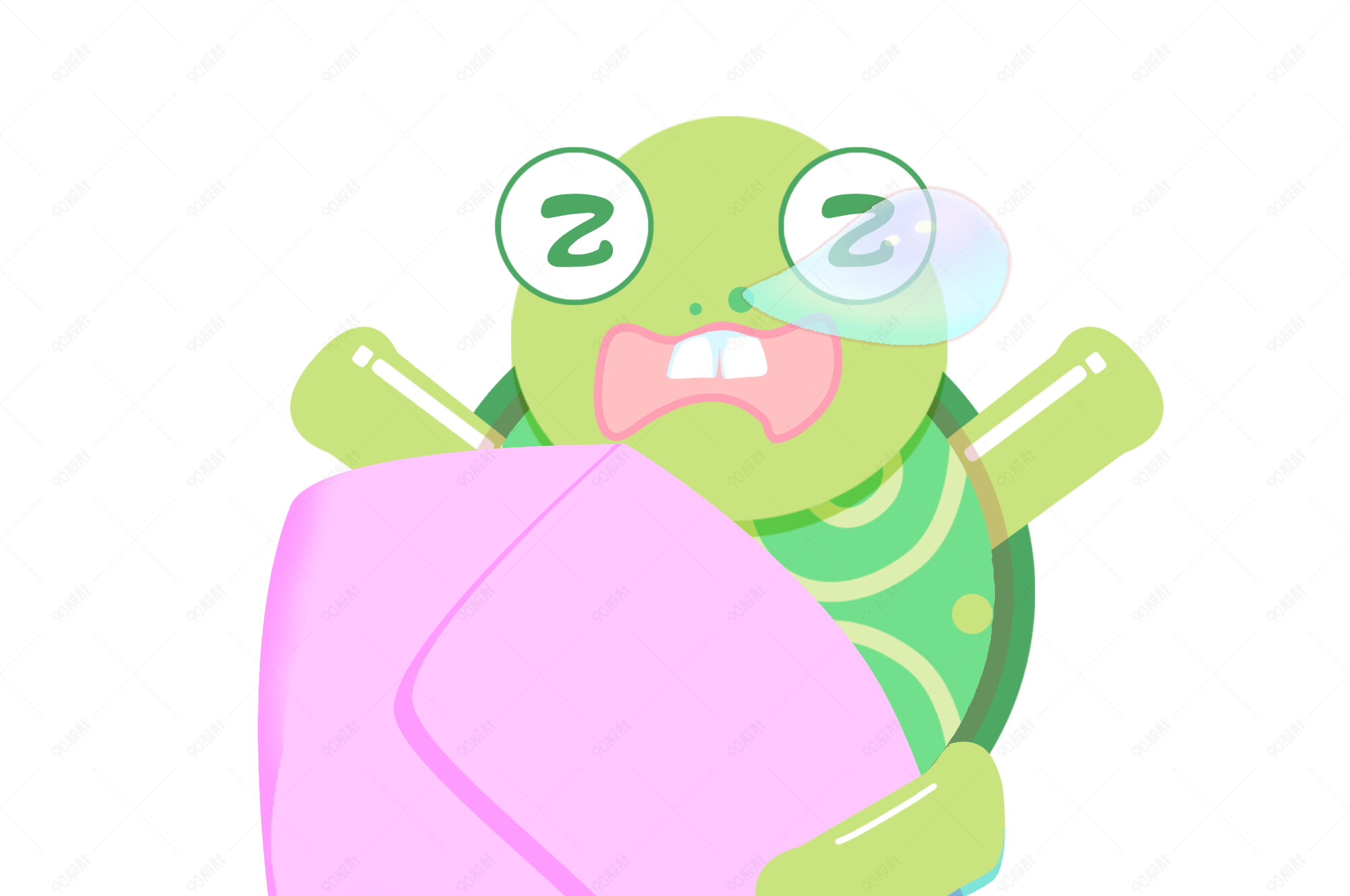 大牙小乌龟搞笑表情睡觉ing