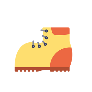 夏令营简约登山鞋装饰图标