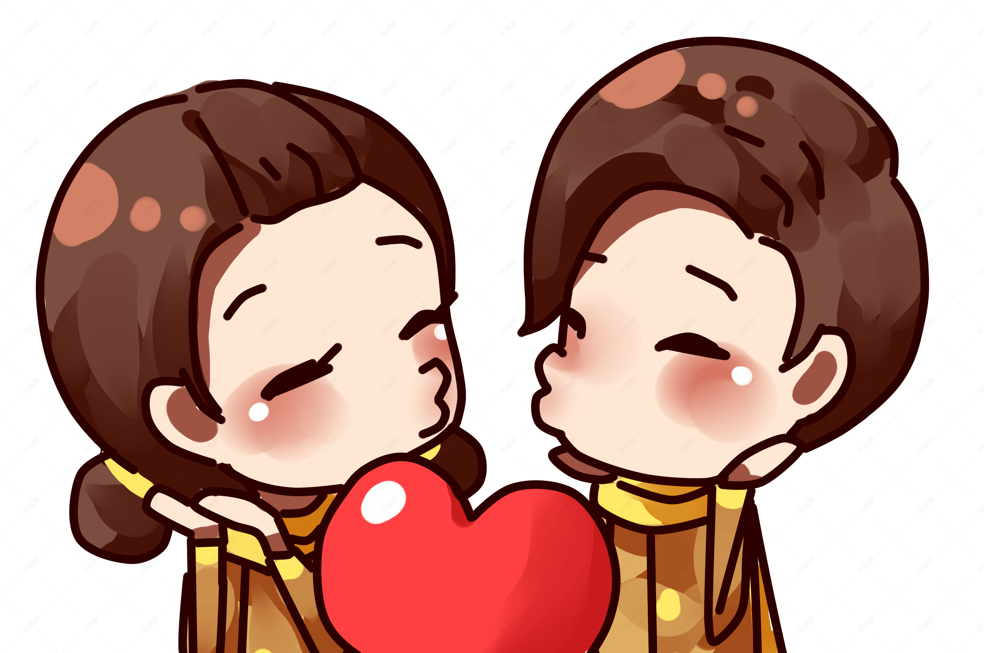 情人节情侣么么哒亲亲