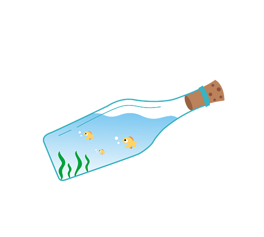 海底装饰矢量漂流瓶免抠素材