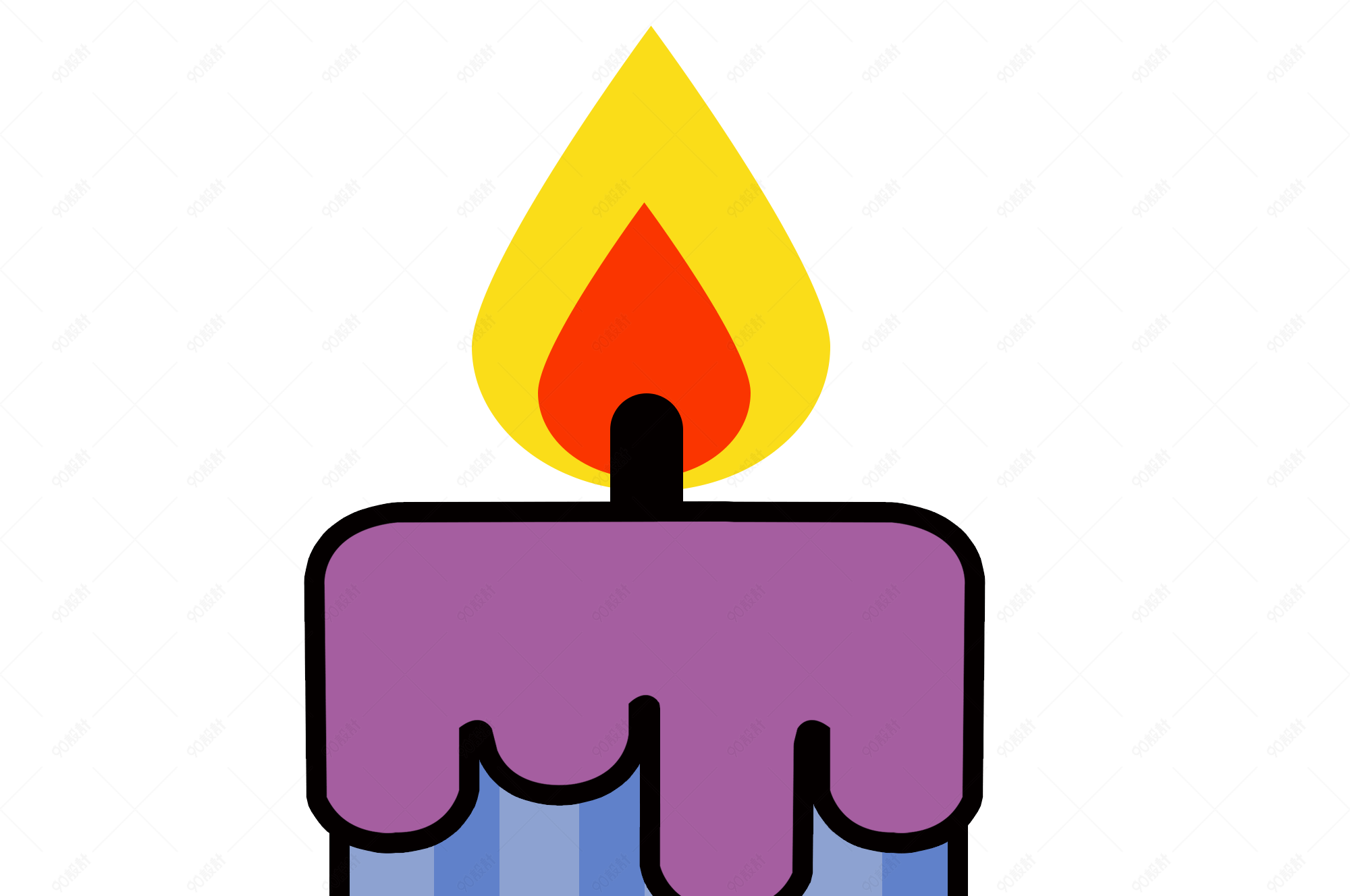 教师节彩色蜡烛插画