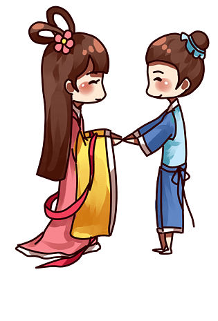 牛郎织女相会pngpsd2000*2000七夕卡通鹊桥相会pngpsd2000*2000七夕节