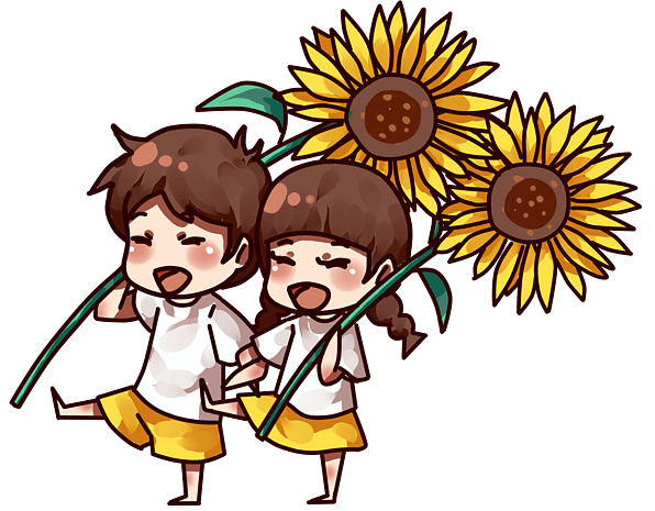 爱的花朵  绽放的情pngpsd2000*2000向日葵主题手绘边框pngpsd2000*