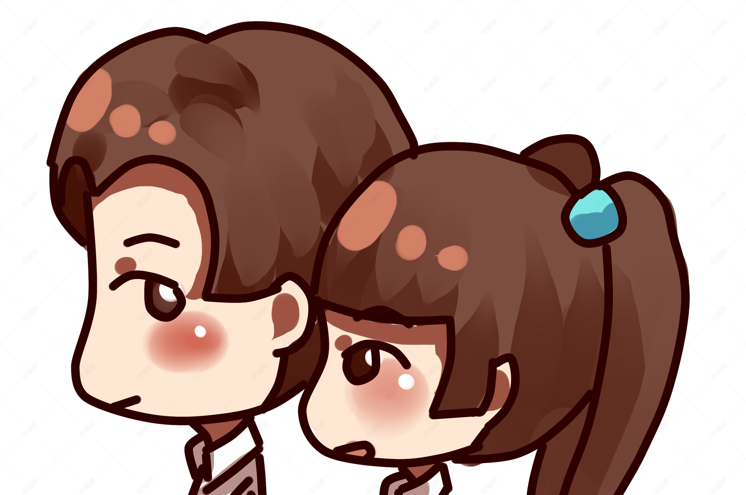 情人节情侣卡通贴图