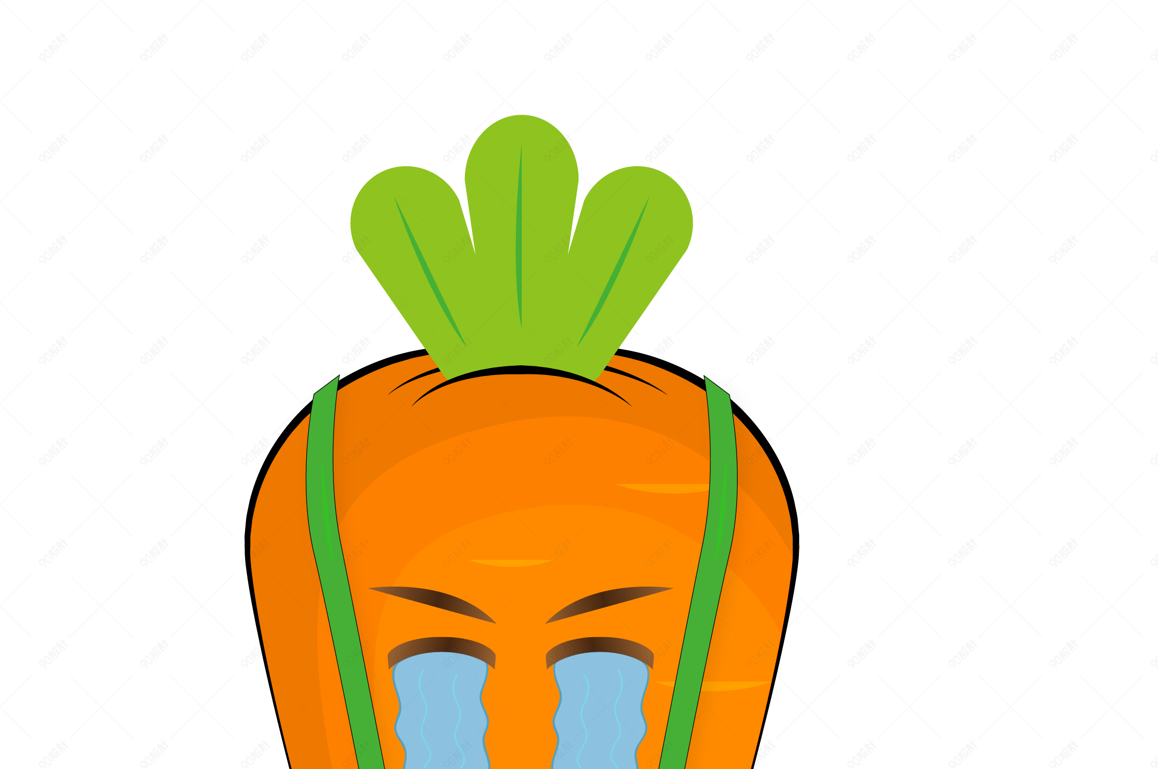 矢量卡通可爱背带裤萝卜仔流泪表情