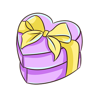 礼物盒装饰元素节日喜庆pngpsd2000*2000黄色卡通礼品盒子元素免费