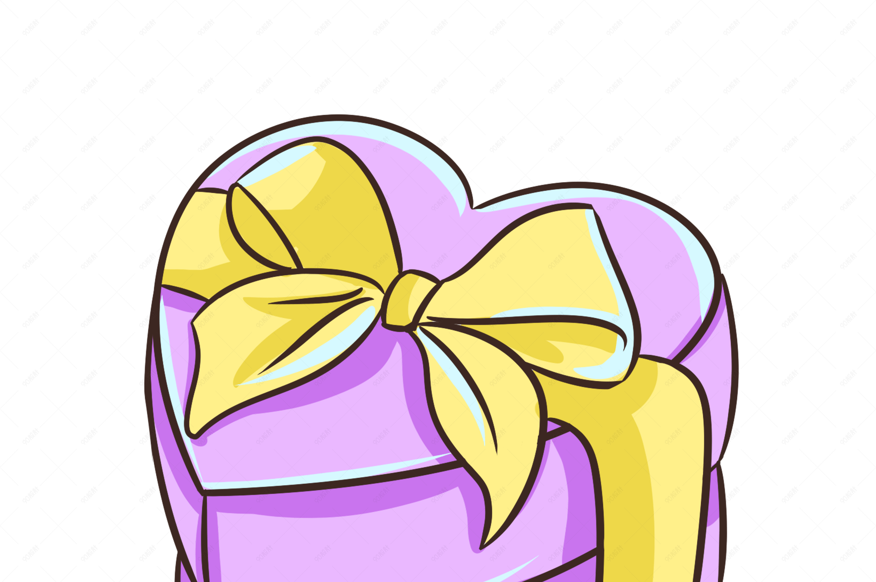 紫色礼品盒插画元素