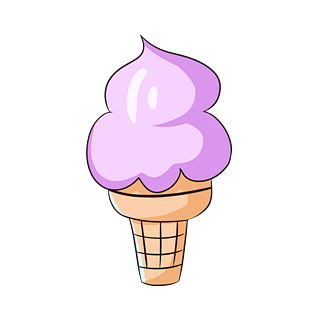 手绘蛋筒奶油冰淇淋插画