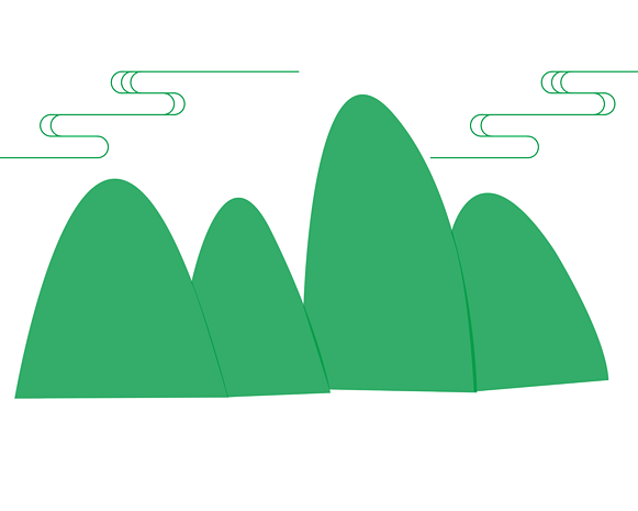 绿色山峰装饰简笔画图pngpsd2000*2000水墨植物中国风手绘pngpsd2000*