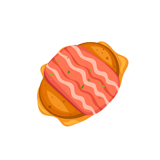 美味食物猪排插画插图