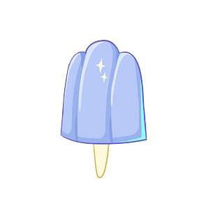 手绘蓝色冰糕插画