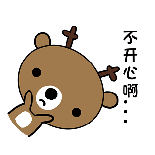 小清新动物手绘可爱小鹿不开心