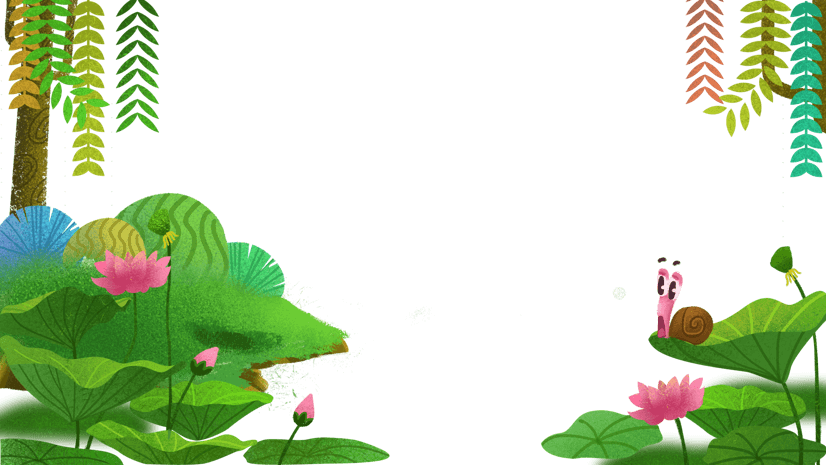 卡通手绘插画pngpsd2000*2000手绘荷叶金鱼pngpsd2000*2000荷花与荷叶