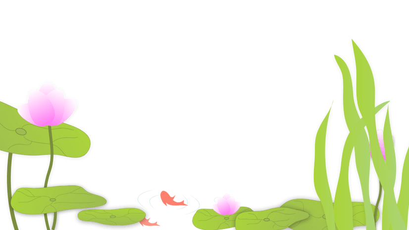 夏天的荷塘主题卡通边框