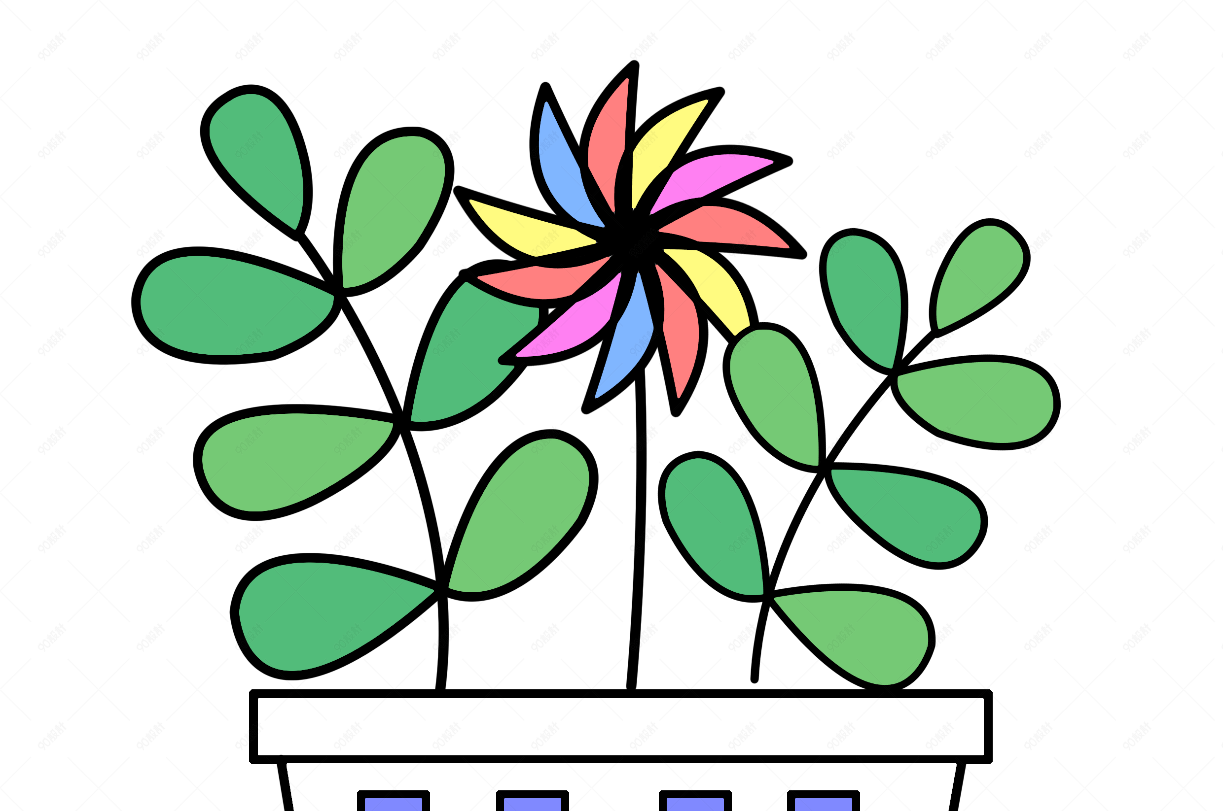 夏季花小清新日系手绘卡通