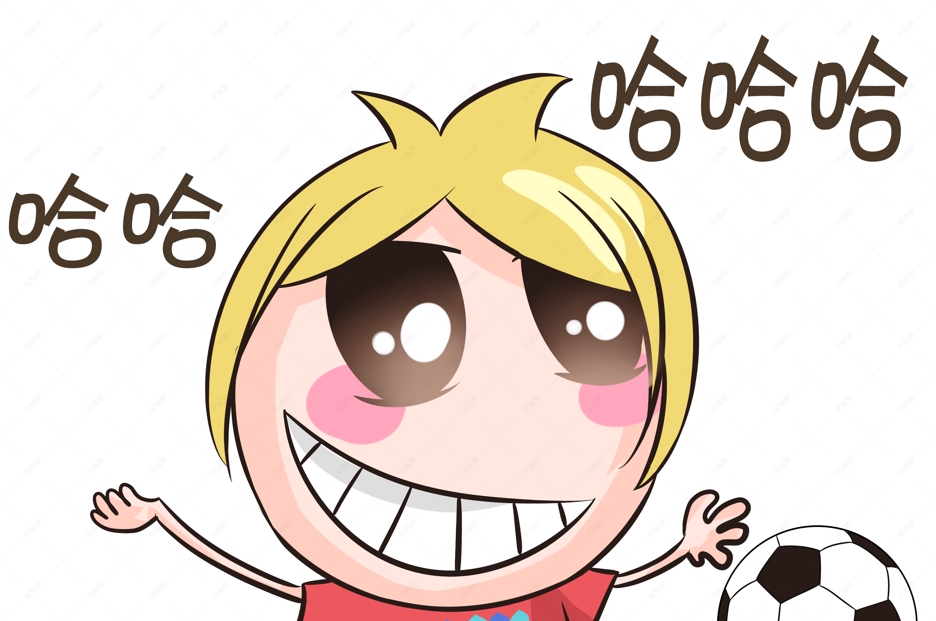 世界杯表情哈哈哈足球宝贝插画