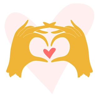 相片情人节黄色可爱情人爱心手势png