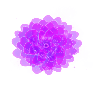 情人节浪漫唯美炫酷紫色荧光花卉效果元素高清图