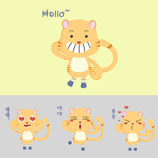 表情小猫咪表情包插画