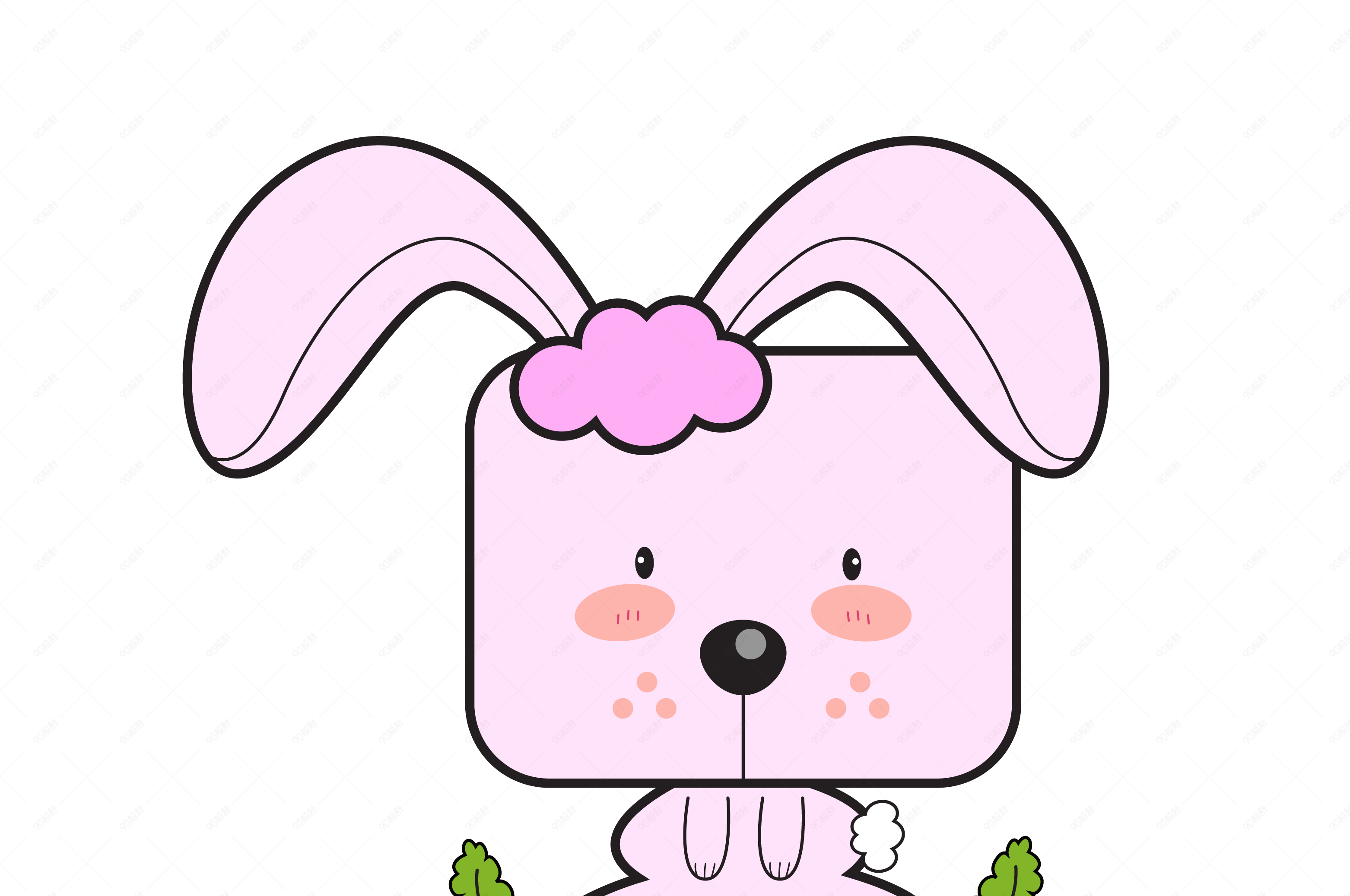 卡通梦幻奇幻的粉色兔子