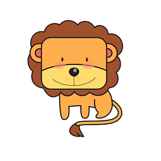q版可爱卡通正面小动物表情包狮子代表图pngpsd2000*2000简约愚人节