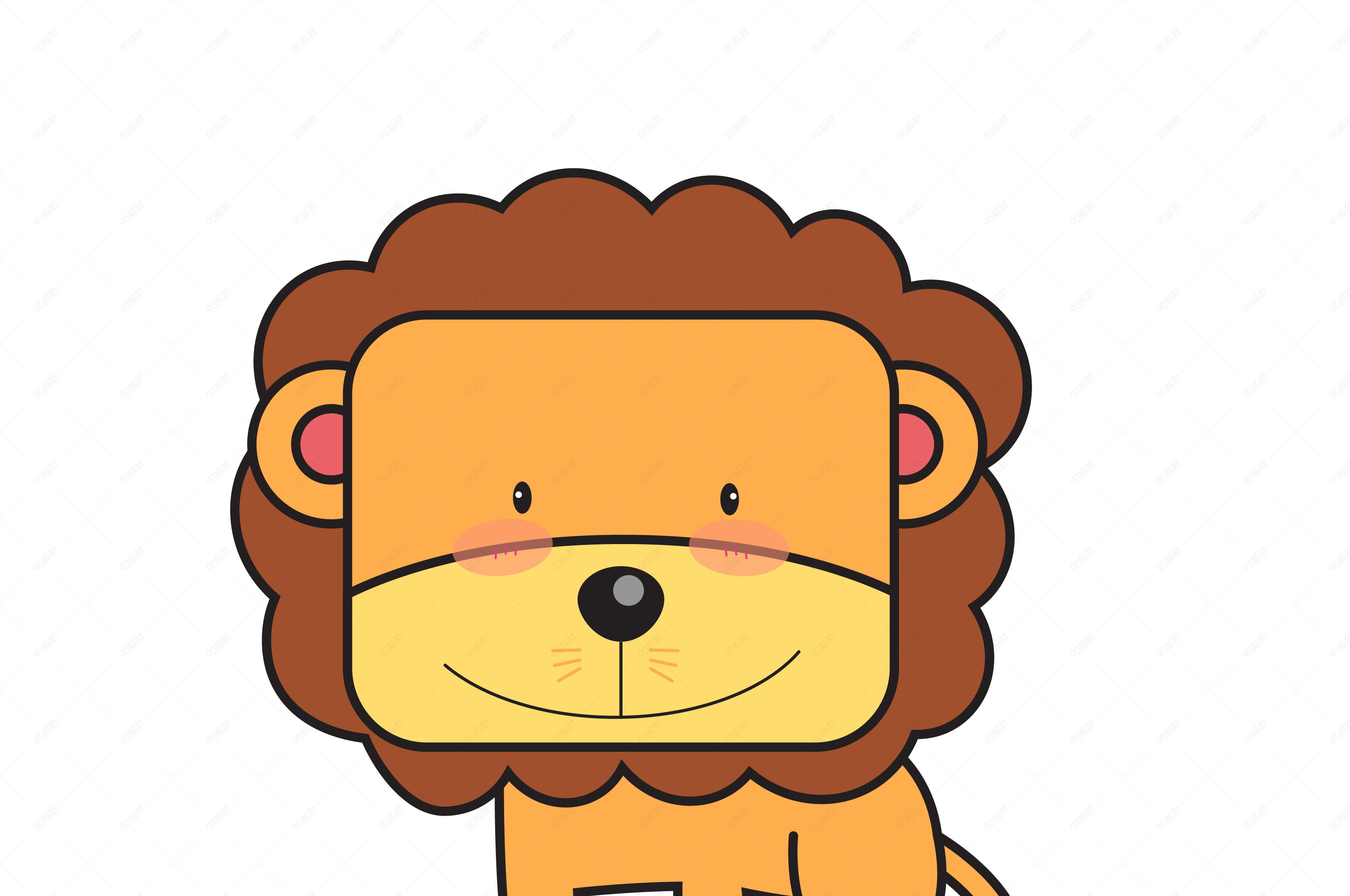 卡通梦幻奇幻可爱的狮子