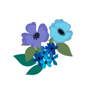 矢量卡通美丽花朵装饰插画