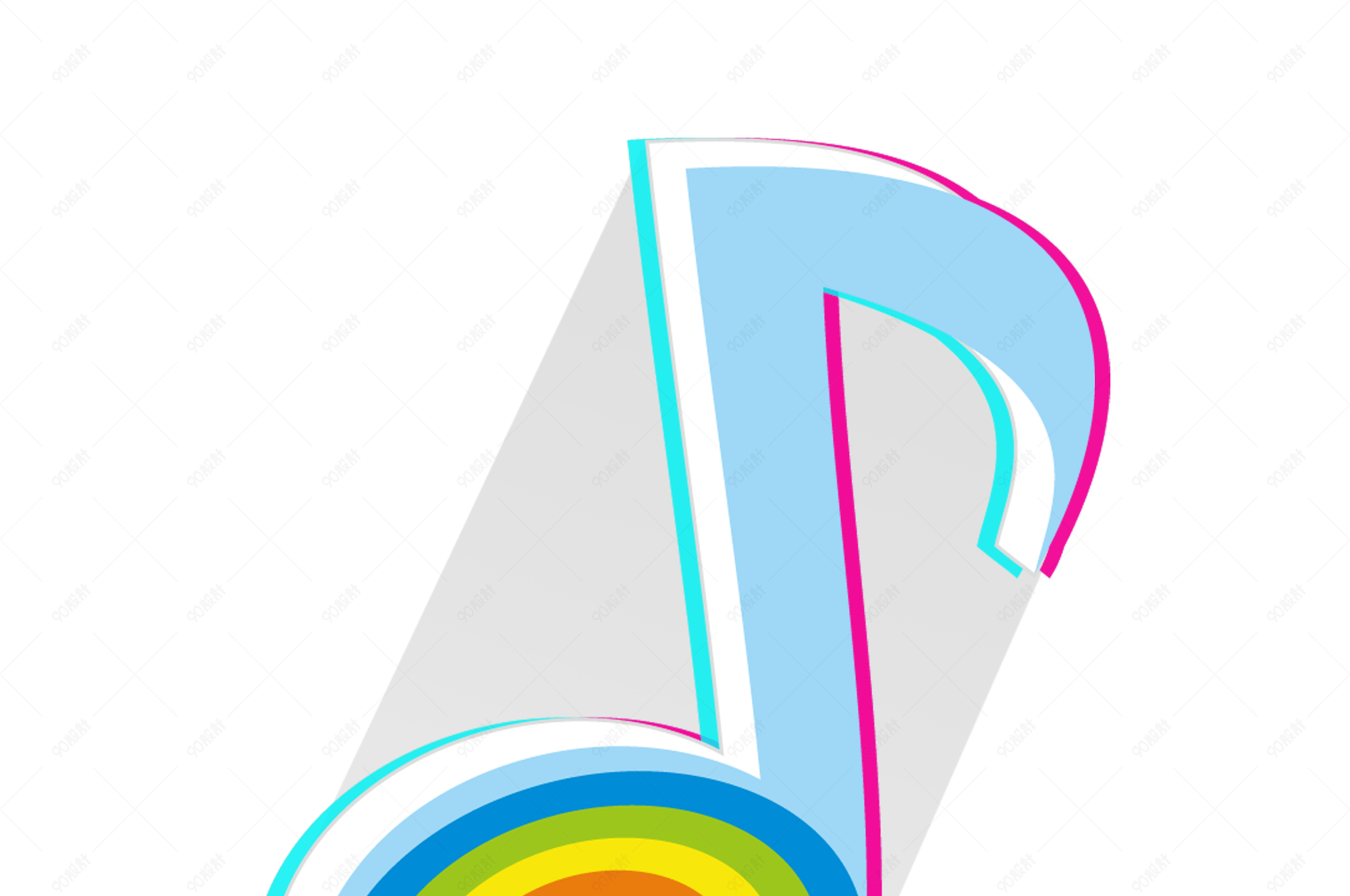 音符浅色抖音音乐图标png