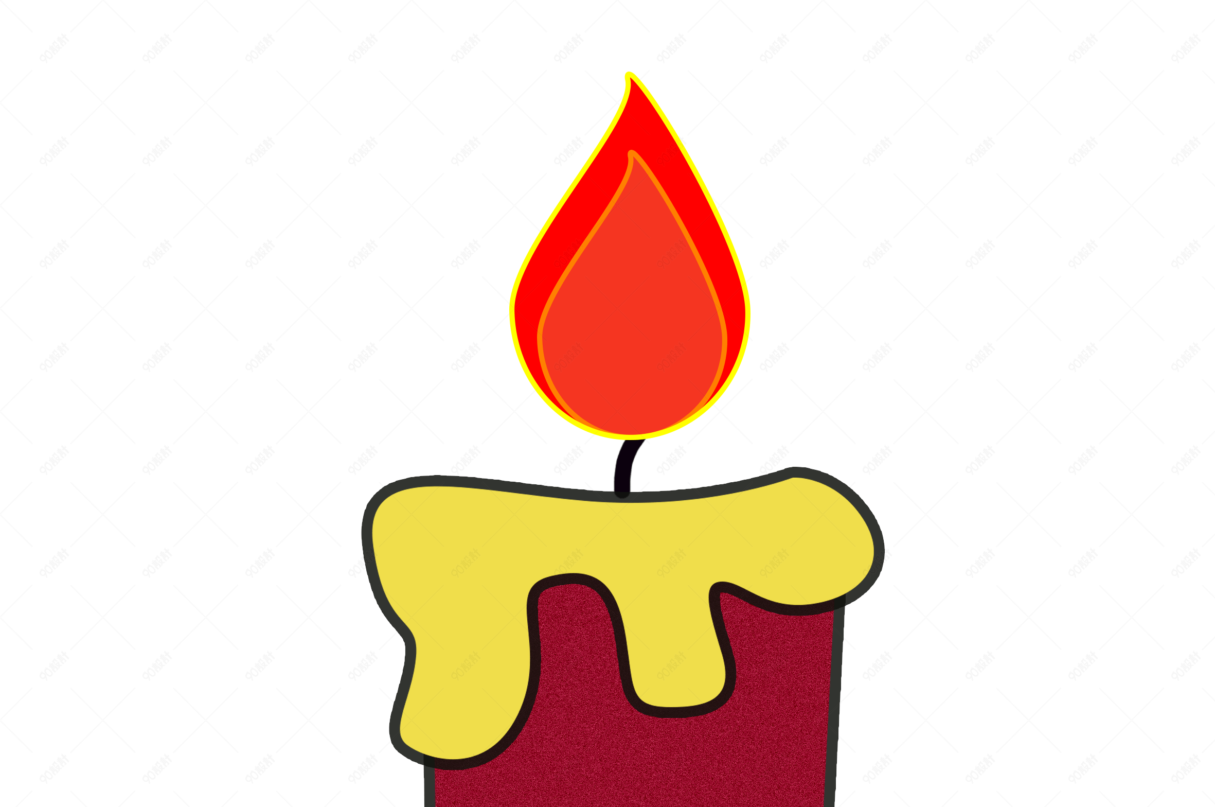 教师节卡通手绘蜡烛png下载