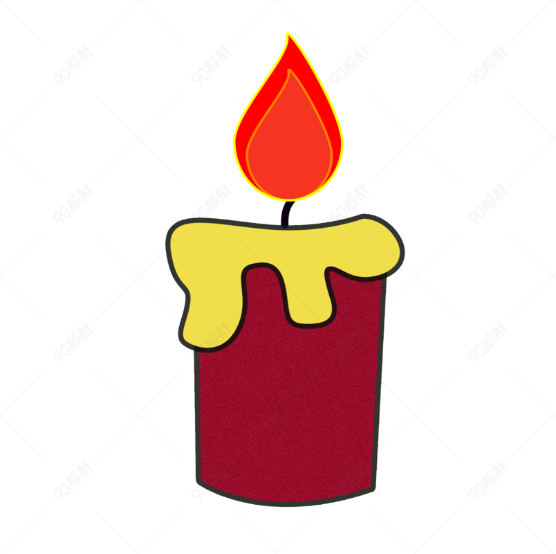 教师节卡通手绘蜡烛png下载