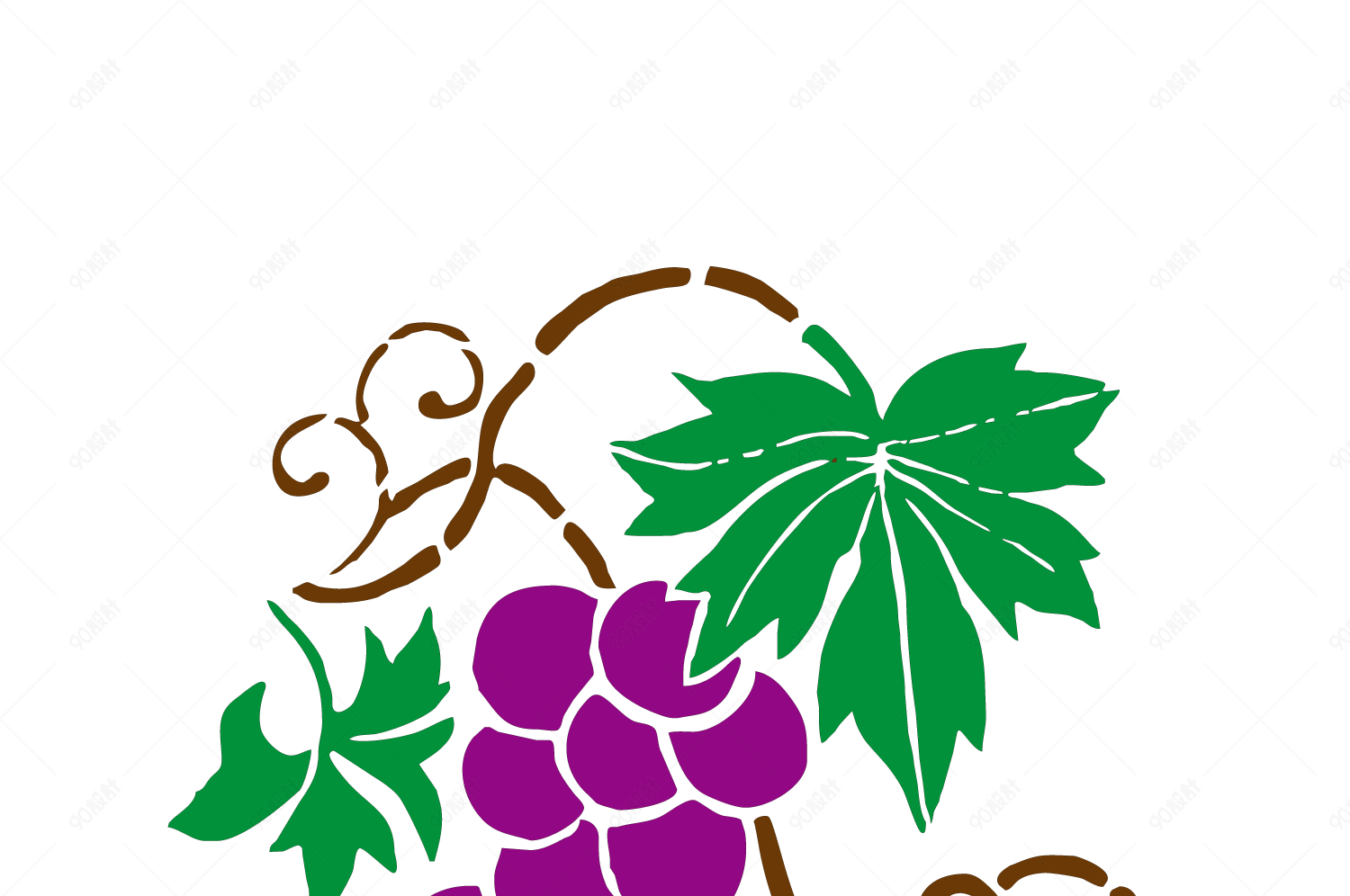 处暑卡通手绘葡萄png下载