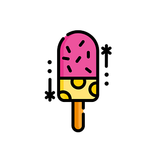 mbe风格草莓冰棍装饰图标