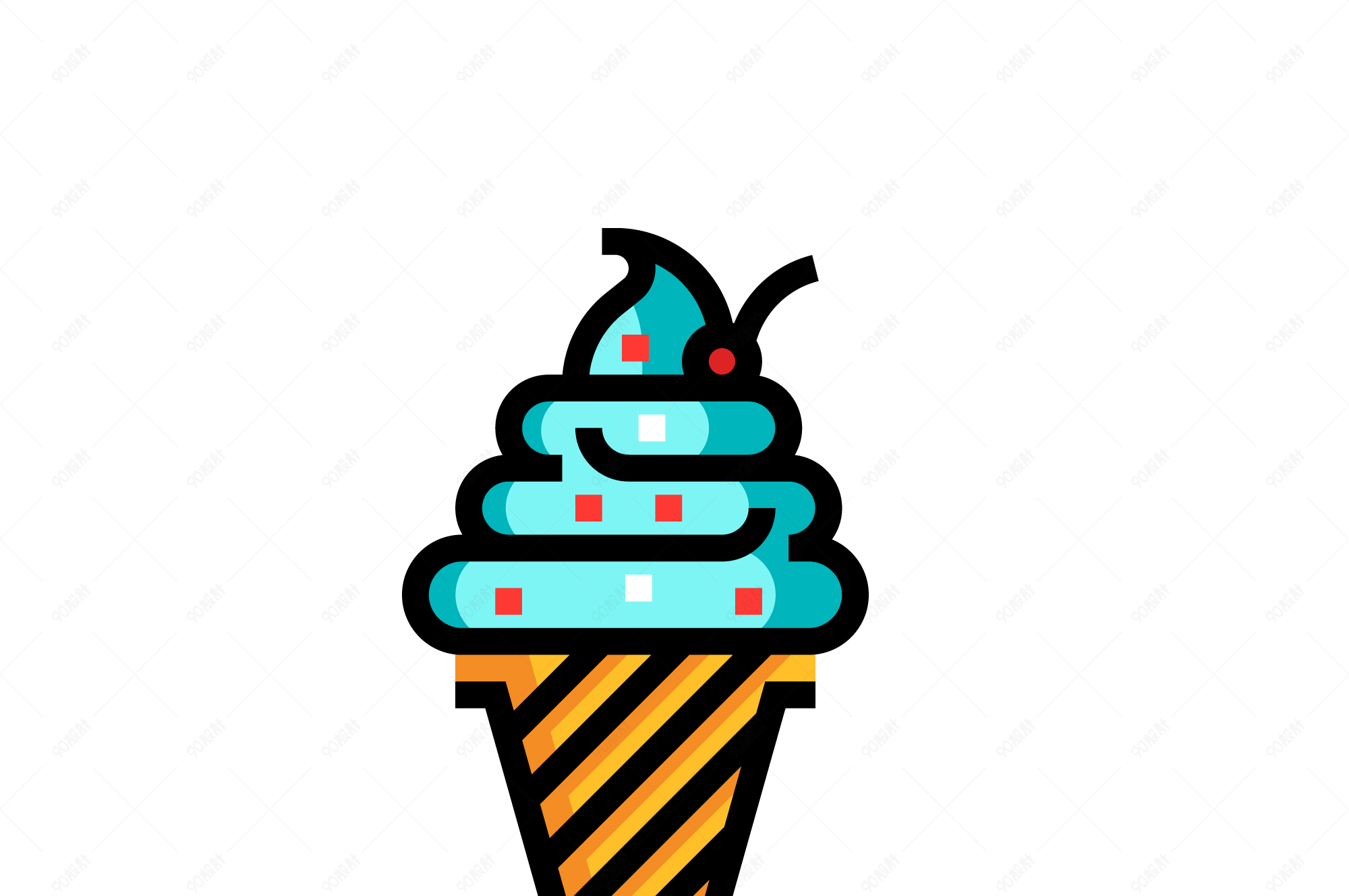 mbe风格雪糕甜筒装饰图标