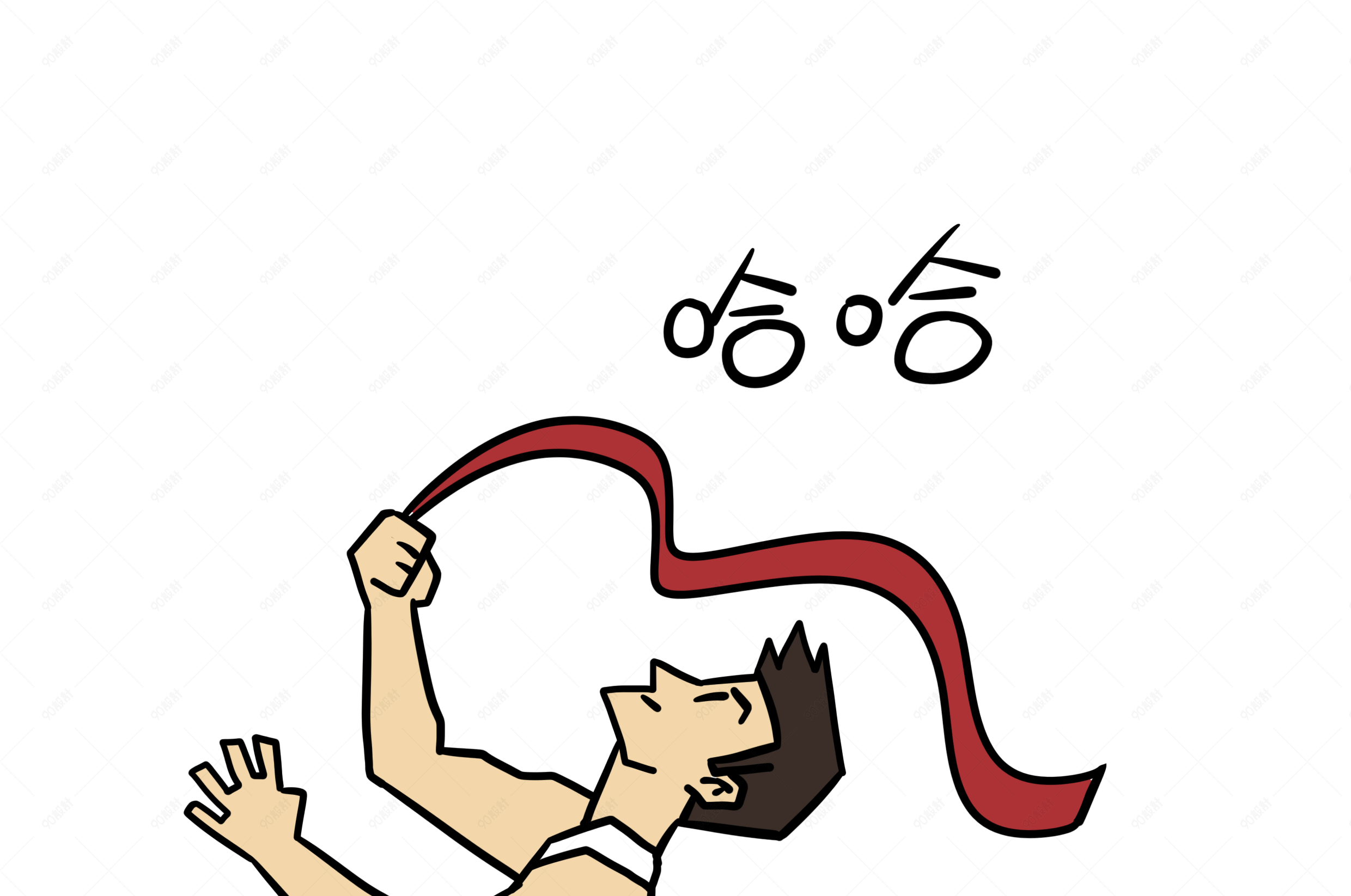 健身表情哈哈男子体操插画