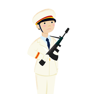 白色的军装手绘设计pngpsd2000*2000手绘卡通面部表情pngpsd2000*2000